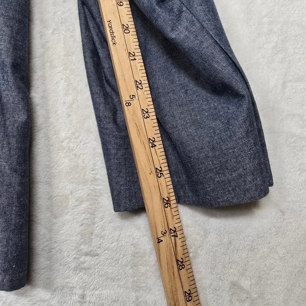 Banana Republic Chambray Blazer Mens 44R 44 Blue Cotton Tailored Slim Sport Coat